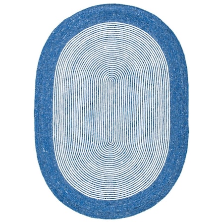 Safavieh 4 x 6 ft. Braided Hand Woven Oval Area Rug Navy & Ivory BRD904N-4OV